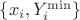 $\{x_i,Y^{\min}_i\}$