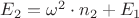 $E_2 = \omega^2 \cdot n_2 + E_1$