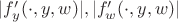 $|f'_y(\cdot,y,w)|, |f'_w(\cdot,y,w)|$