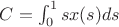 $C=\int_0^1 sx(s) ds$