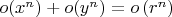 $o(x^n)+o(y^n)=o\left(r^n\right)$