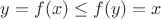 $y=f(x)\le f(y)=x$
