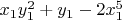 $x_1y_1^2+y_1-2x_1^5$