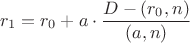 $$ r_1 = r_0 + a \cdot \frac{D - (r_0, n)}{(a, n)} $$