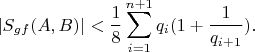 $$|S_{gf}(A,B)|<\frac 18 \sum_{i=1}^{n+1}q_i(1+\frac{1}{q_{i+1}}).$$