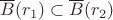 $\overline{B}(r_1)\subset \overline{B}(r_2)$ $\overline{B}(r_1)\subset \overline{B}(r_2)$