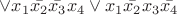 $\vee x_1\bar{x_2}\bar{x_3}x_4\vee x_1\bar{x_2}x_3\bar{x_4}$ $\vee x_1\bar{x_2}\bar{x_3}x_4\vee x_1\bar{x_2}x_3\bar{x_4}$