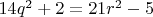 $14q^2+2=21r^2-5$
