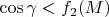 $\cos\gamma<f_2(M)$