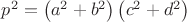 $p^2=\left(a^2+b^2\right)\left(c^2+d^2\right)$