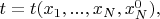 $t=t(x_1,...,x_N,x_N^0),$