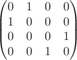$$\begin{pmatrix}0&1&0&0\\1&0&0&0\\0&0&0&1\\0&0&1&0\end{pmatrix}$$