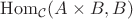 $\mathrm{Hom}_{\mathcal C}(A\times B, B)$