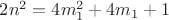 $2n^2 = 4m_1^2 + 4m_1 + 1$