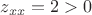 $z_{xx}=2>0$