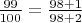 $\frac {99} {100} = \frac {98+1}{98+2}$