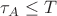 $\tau_A\leq T$