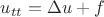 $u_{tt}=\Delta u + f$
