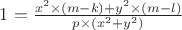 $1=\frac{x^2\times (m-k)+y^2\times (m-l)}{p\times (x^2+y^2)}$
