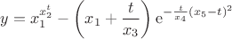 $$y=x_1^{x_2^{t}}-\left(x_1+\frac{t}{x_3}\right)\mathrm{e}^{-\frac {t}{x_4}\left(x_5-t\right)^2}$$