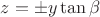 $z=\pm y\tan\beta$
