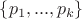 $\{p_1,...,p_k\}$