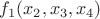 $f_1(x_2,x_3,x_4)$