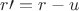 $r\prime=r-u$