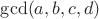 $\gcd(a,b,c,d)$