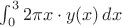 $\int_0^32\pi x\cdot y(x)\,dx$