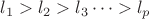 ${l_1} > {l_2} > {l_3} \cdots  > {l_p}