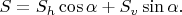 $S=S_h\cos\alpha+S_v\sin\alpha.$