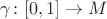 $\gamma \colon [0, 1] \to M$