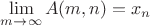 $\lim\limits_{m\to\infty} A(m, n) = x_n$