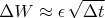 $$ \Delta W \approx \epsilon \, \sqrt{\Delta t} $$