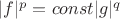 $|f|^p=const |g|^q$