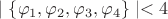 $ \mid \{\varphi_{1},  \varphi_{2},  \varphi_{3},  \varphi_{4}\} \mid < 4 $