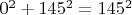 $0^2+145^2=145^2$