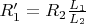 $R_1' = R_2 \frac{L_1}{L_2}$