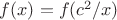 $f(x) = f(c^2/x)$
