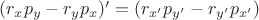 $(r_x p_y - r_y p_x)' = (r_{x'} p_{y'} - r_{y'} p_{x'})$