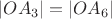 $|OA_3| = |OA_6|$