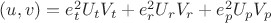 $(u,v)=e_t^2U_tV_t+e_r^2U_rV_r+e_p^2U_p V_p$