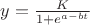 $y=\frac K {1+e^{a-bt}}$