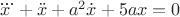 $\dddot{x}+\ddot{x}+a^2\dot{x}+5ax=0$