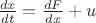 $\frac{dx}{dt} = \frac{dF}{dx}+u$