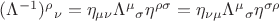 $(\Lambda^{-1})^{\rho}{}_{\nu}=\eta_{\mu\nu}\Lambda^{\mu}{}_{\sigma}\eta^{\rho\sigma} = \eta_{\nu\mu}\Lambda^{\mu}{}_{\sigma}\eta^{\sigma\rho}$