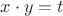 $x\cdot y=t$