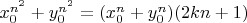 $x_0^{n^2}+y_0^{n^2}=(x_0^n+y_0^n)(2kn+1)$