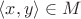 $\langle x,y \rangle \in M$ $\langle x,y \rangle \in M$